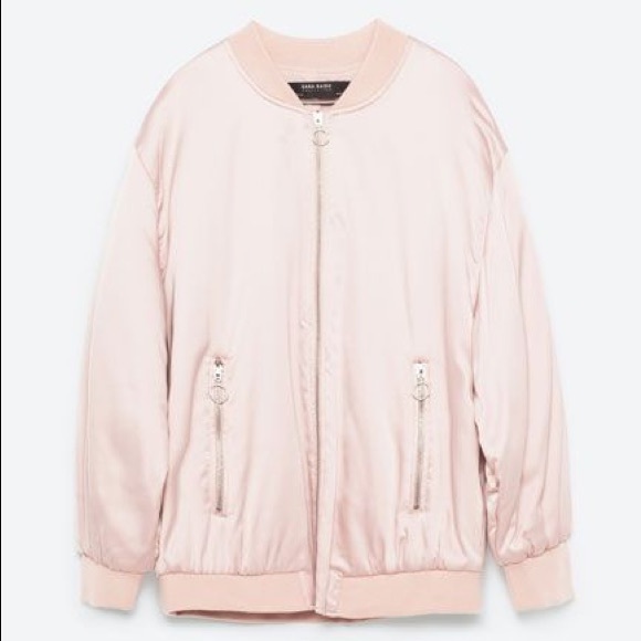 Zara Jackets & Blazers - Zara glossy satin oversized bomber jacket